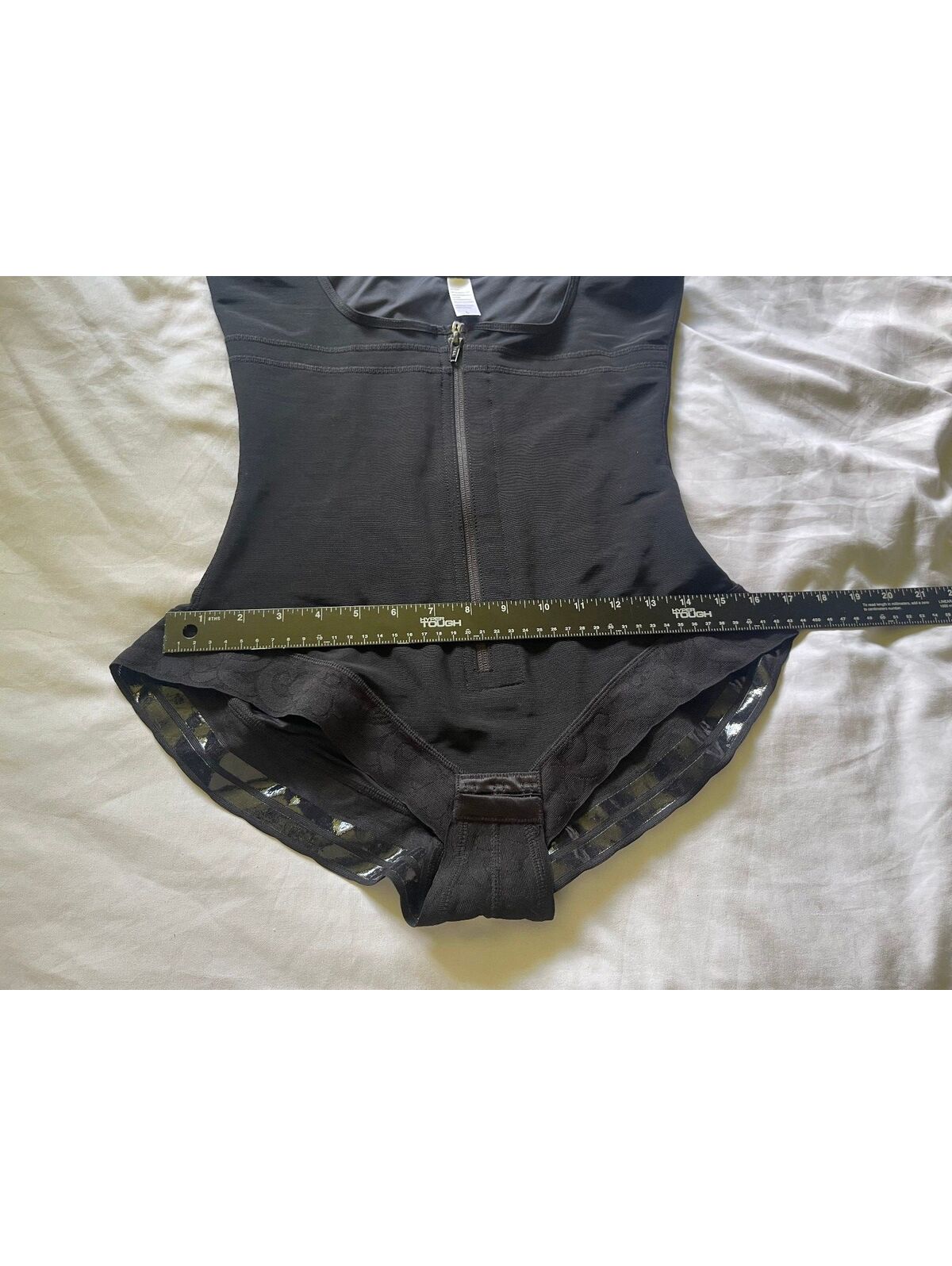 Shaperx Black Shapewear Bodysuit With Adjus.Straps And Front Zipper, Size L Nwt — image 7 of 8